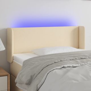LED-voodipeats, kreemjas, 83x16x78/88 cm, kangas