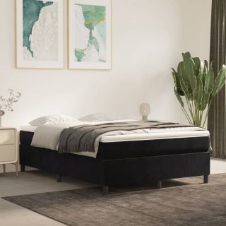 voodiraam ilma madratsita, must, 140x190 cm, samet