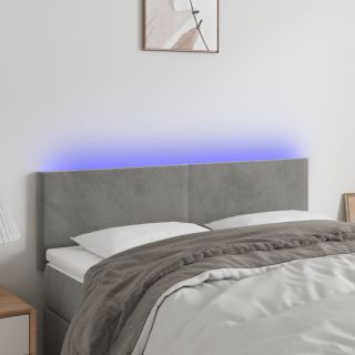 LED-voodipeats, helehall, 144x5x78/88 cm, samet