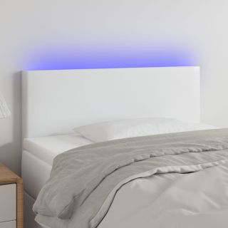 LED-voodipeats valge 80x5x78/88 cm kunstnahk