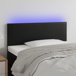 LED-voodipeats, must, 80x5x78/88 cm, kunstnahk
