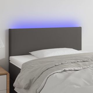 LED-voodipeats, hall, 80x5x78/88 cm, kunstnahk