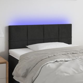 LED-voodipeats, must, 90x5x78/88 cm, samet