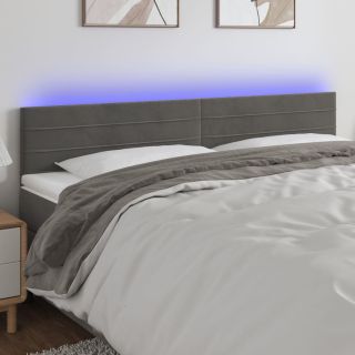 LED-voodipeats, tumehall, 160x5x78/88 cm, samet