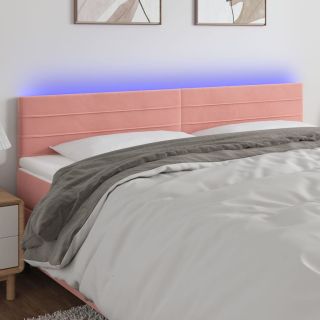 LED-voodipeats, roosa, 180x5x78/88 cm, samet