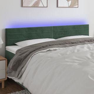 LED-voodipeats, tumeroheline, 180x5x78/88 cm, samet