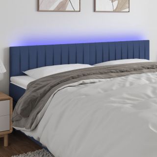 LED-voodipeats, sinine, 180x5x78/88 cm, kangas