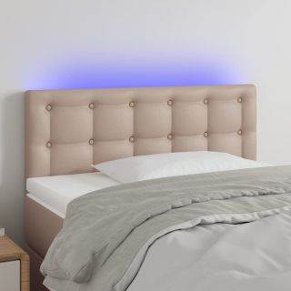 LED-voodipeats, Cappuccino, 100x5x78/88 cm kunstnahk