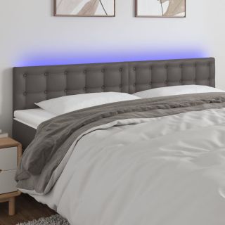 LED-voodipeats, hall, 180x5x78/88 cm, kunstnahk