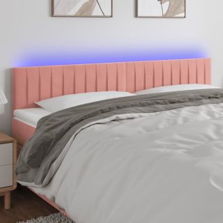 LED-voodipeats, roosa, 160x5x78/88 cm, samet