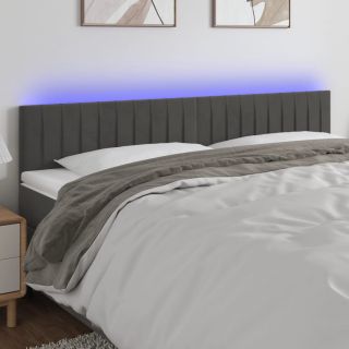 LED-voodipeats, tumehall, 180x5x78/88 cm, samet