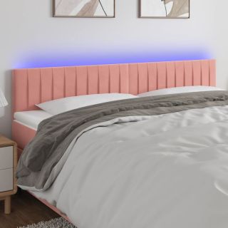 LED-voodipeats, roosa, 180x5x78/88 cm, samet