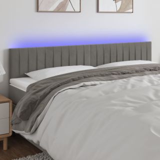 LED-voodipeats, helehall, 200x5x78/88 cm, samet