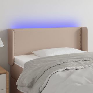 LED-voodipeats, Cappuccino, 93x16x78/88 cm kunstnahk