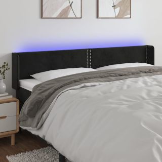 LED-voodipeats, must, 183x16x78/88 cm, samet