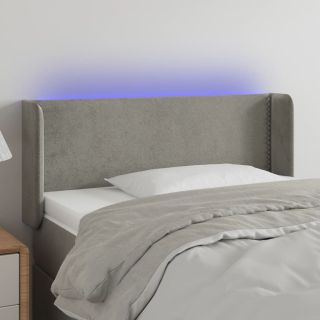 LED-voodipeats, helehall, 93x16x78/88 cm, samet