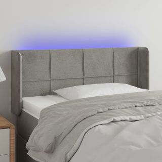 LED-voodipeats, helehall, 83x16x78/88 cm, samet