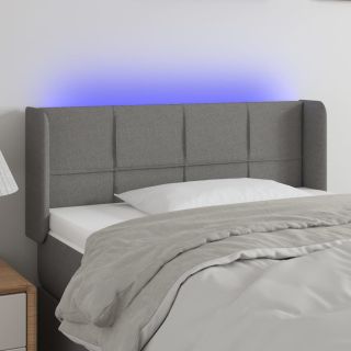 LED-voodipeats, tumehall, 103x16x78/88 cm, kangas