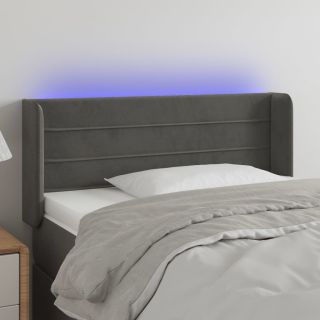 LED-voodipeats, tumehall, 83x16x78/88 cm, samet