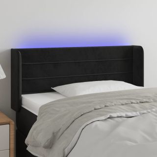 LED-voodipeats, must, 103x16x78/88 cm, samet