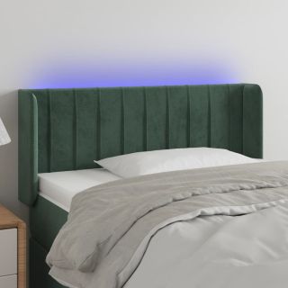 LED-voodipeats, tumeroheline, 83x16x78/88 cm, samet