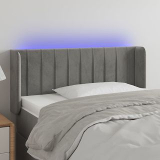 LED-voodipeats, helehall, 83x16x78/88 cm, samet