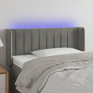 LED-voodipeats, helehall, 103x16x78/88 cm, samet