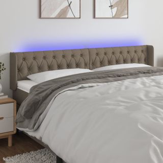 LED-voodipeats, pruunikashall, 183x16x78/88 cm, kangas