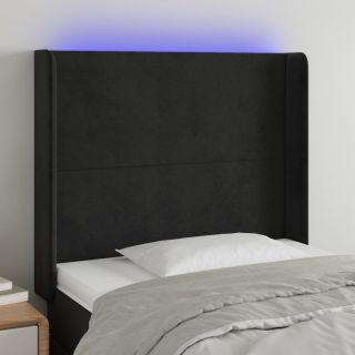 LED-voodipeats, must, 93x16x118/128 cm, samet