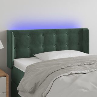 LED-voodipeats, tumeroheline, 83x16x78/88 cm, samet