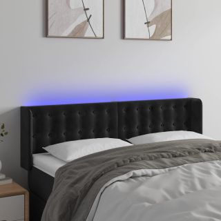 LED-voodipeats, must, 147x16x78/88 cm, samet
