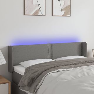 LED-voodipeats, tumehall, 147x16x78/88 cm, kangas