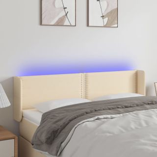 LED-voodipeats, kreemjas, 147x16x78/88 cm, kangas