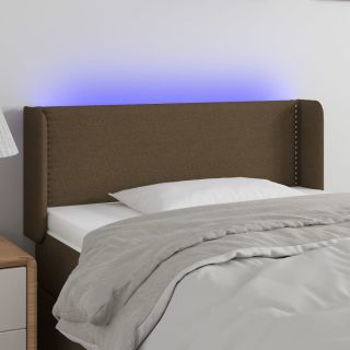 LED-voodipeats, tumepruun, 83x16x78/88 cm, kangas