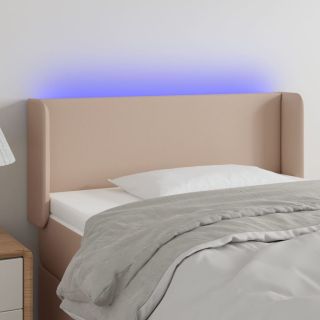 LED-voodipeats, Cappuccino, 93x16x78/88 cm kunstnahk