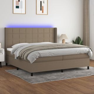 матрас для континентальной кровати и светодиоды, коричневый, 200x200 см, ткань