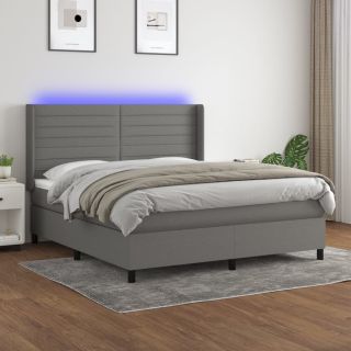 матрас для континентальной кровати и светодиоды, темно-серый, 180x200 см, ткань