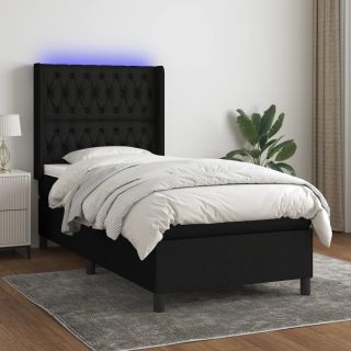 Матрас для континентальной кровати и светодиоды, черный, 100x200 см, ткань
