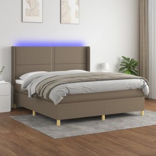 Матрас для континентальной кровати и светодиоды, коричневый, 160x200 см, ткань