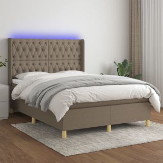 Матрас для континентальной кровати и светодиоды, коричневый, 140x200 см, ткань