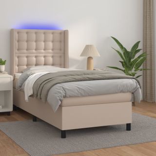 Матрас для континентальной кровати, LED капучино, 80x200 см, искусственная кожа