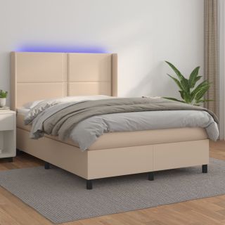 Матрас для континентальной кровати, LED капучино, 140x200 см, искусственная кожа