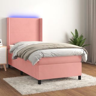 матрас для континентальной кровати, светодиодный, розовый, 100x200 см, бархат