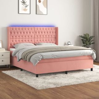 матрас для континентальной кровати, светодиодный, розовый, 160x200 см, бархат