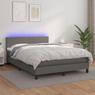 Матрас для континентальной кровати, светодиодный, серый, 140x200 см, искусственная кожа