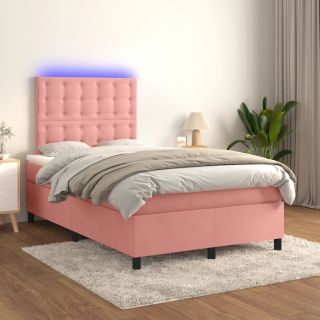 матрас для континентальной кровати, светодиодный, розовый, 120x200 см, бархат