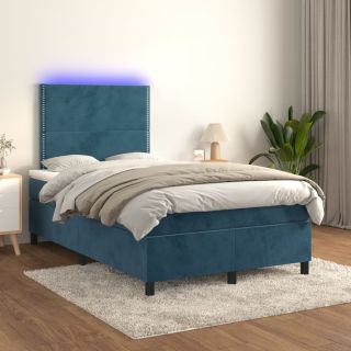 матрас для континентальной кровати, светодиодный, темно-синий, 120x200 см, бархат