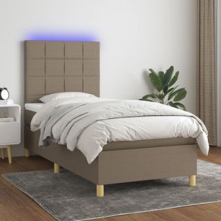 матрас для континентальной кровати и светодиоды, коричневый, 100x200 см, ткань