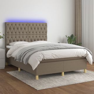 Матрас для континентальной кровати и светодиоды, коричневый, 140x200 см, ткань