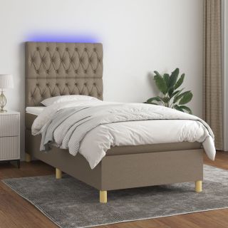 матрас для континентальной кровати и светодиоды, коричневый, 100x200 см, ткань